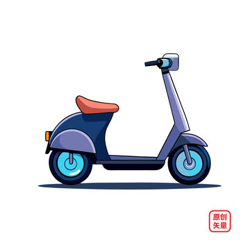 矢量插圖車輛簡(jiǎn)約電動(dòng)自行車