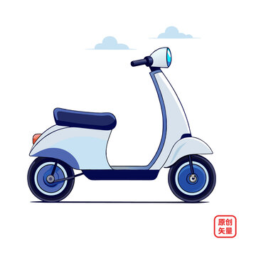 矢量插圖車輛簡約電動(dòng)自行車