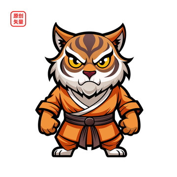 矢量插圖動物老虎武師