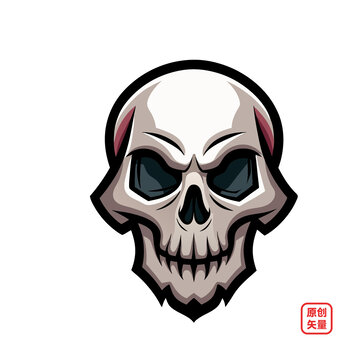 矢量插圖簡(jiǎn)約骷髏頭