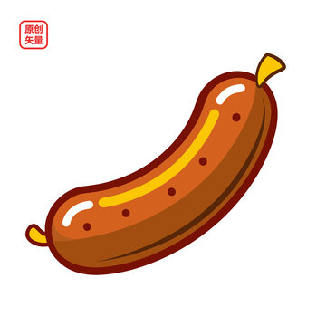 矢量插圖食物美味香腸