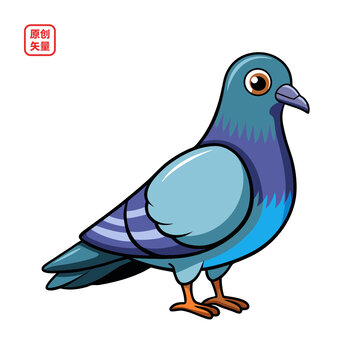 矢量插圖動(dòng)物鳥一只鴿子