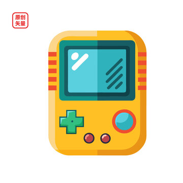 矢量插圖簡(jiǎn)約電子游戲機(jī)