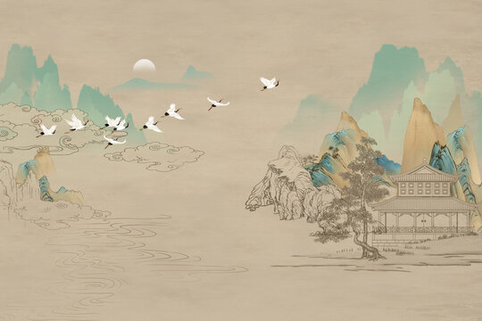 山水裝飾畫(huà)
