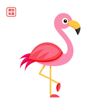 矢量插圖動(dòng)物簡(jiǎn)約火烈鳥(niǎo)