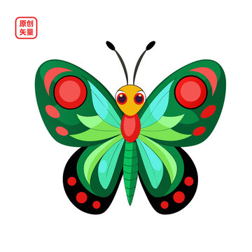 矢量插圖昆蟲美麗卡通蝴蝶