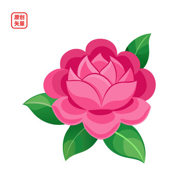 矢量插圖植物一朵美麗鮮花