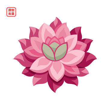 矢量插圖植物一朵美麗鮮花