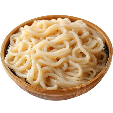 [免摳素材]木制漏勺中的新鮮烏冬面