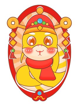 蛇年卡通可愛蛇素材