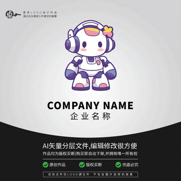 LOGO機器人女孩卡通科技