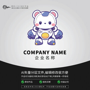 LOGO熊卡通科技機器人