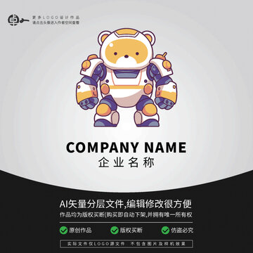 LOGO科技卡通熊機(jī)器人