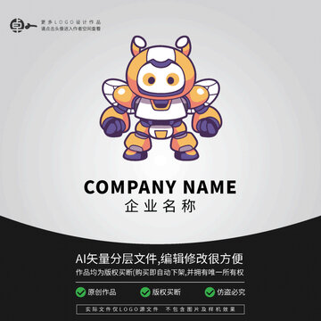 卡通科技機(jī)器人蜜蜂LOGO