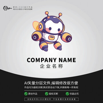 LOGO卡通科技機(jī)器人蜜蜂