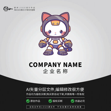 LOGO機(jī)器人卡通貓科技