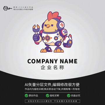 LOGO科技卡通機(jī)器人雞