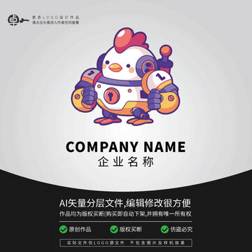 卡通LOGO科技雞機(jī)器人