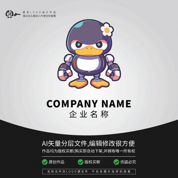 機(jī)器人LOGO卡通科技鴨
