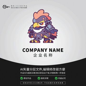 科技卡通鷹機(jī)器人LOGO