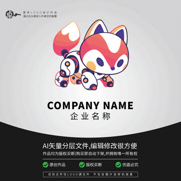 LOGO科技狐貍機(jī)器人卡通