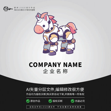 馬科技LOGO機(jī)器人卡通