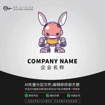 機(jī)器人科技袋鼠LOGO卡通