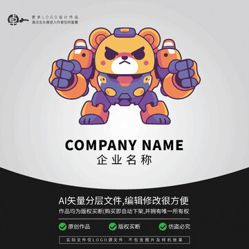 科技LOGO機器人卡通豹
