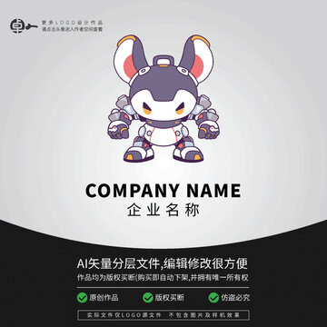 老鼠卡通科技LOGO機(jī)器人