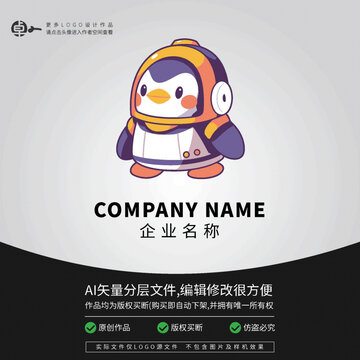 科技LOGO機器人企鵝卡通