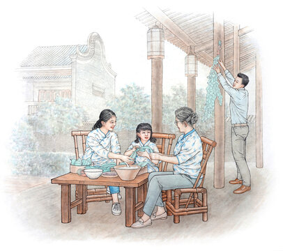 包粽子
