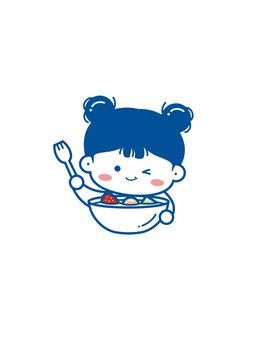 卡通可愛(ài)小女孩頭像矢量圖
