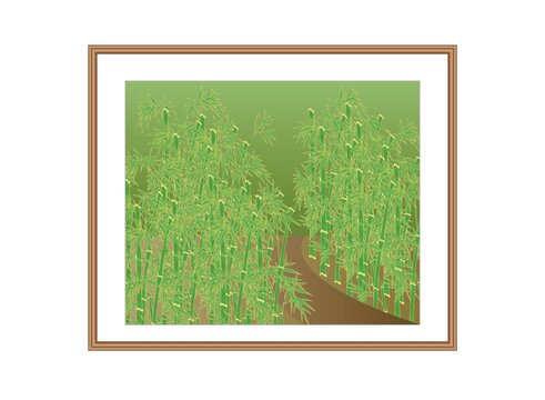 矢量竹林小道裝飾畫