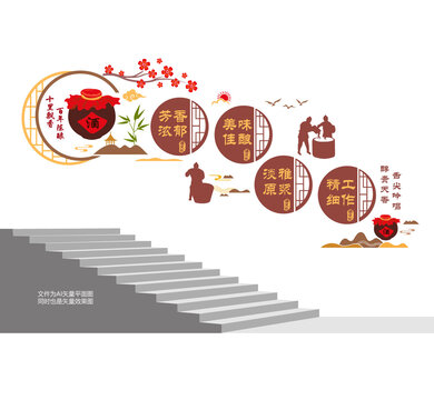釀酒作坊樓梯墻畫