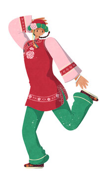 東鄉(xiāng)族服飾少女