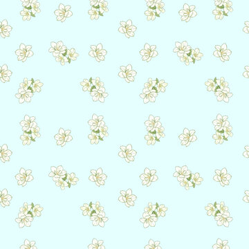 梔子花手繪圖案