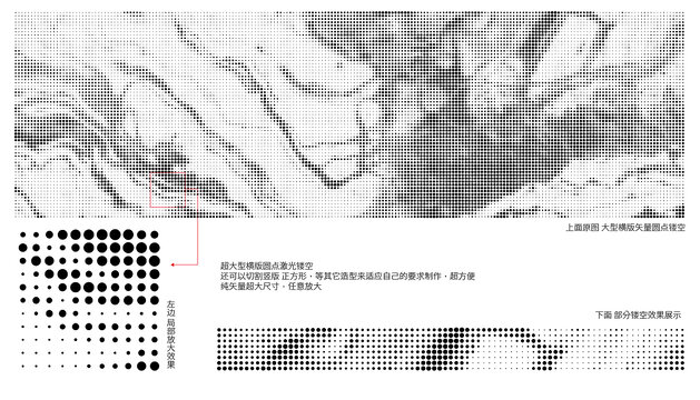 大型橫版圓點(diǎn)激光鏤空鋁單板沖孔