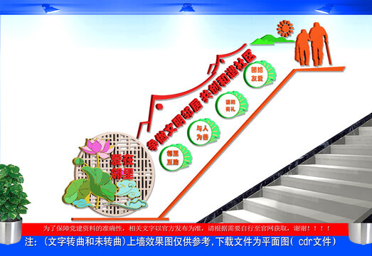 愛在鄰里社區(qū)建設樓梯文化墻