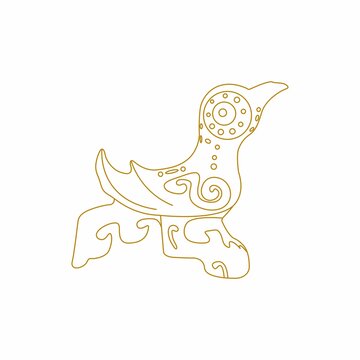 金沙商周銅鳥線描