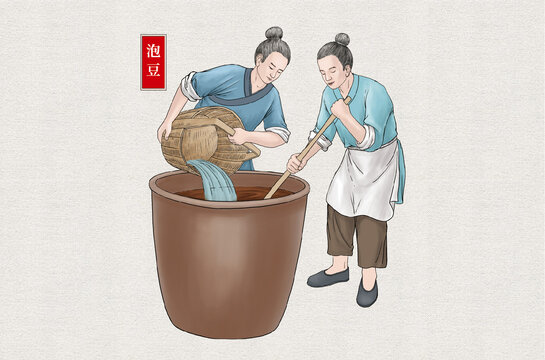 傳統(tǒng)醬油釀造泡豆