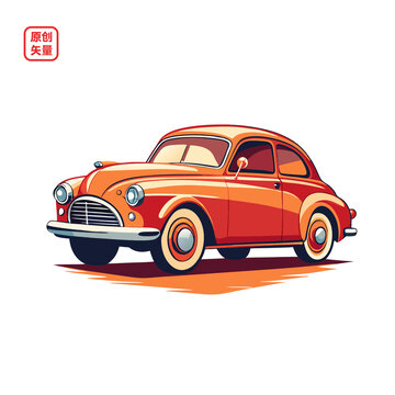 矢量插圖汽車經(jīng)典老爺車