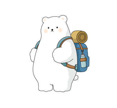 白熊卡通插畫