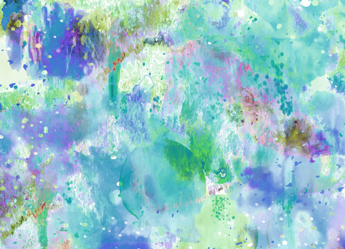 水彩花紋水彩背景插畫