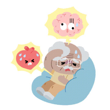 心腦血管疾病卡通素材