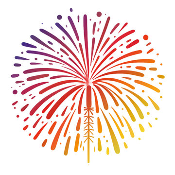 紅色金色漸變煙花元素