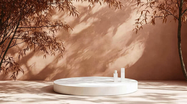 簡(jiǎn)約自然產(chǎn)品展示臺(tái)背景