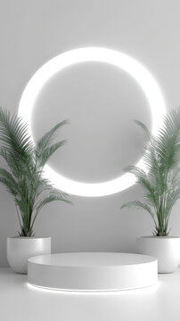 極簡(jiǎn)白色展臺(tái)背景圖