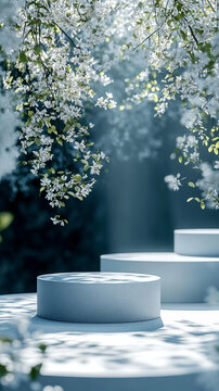 春季花境展示臺(tái)背景圖
