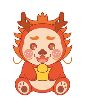 春節(jié)卡通可愛(ài)年獸小龍