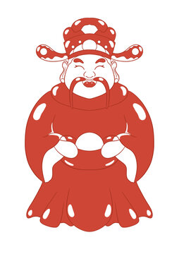 財神剪紙